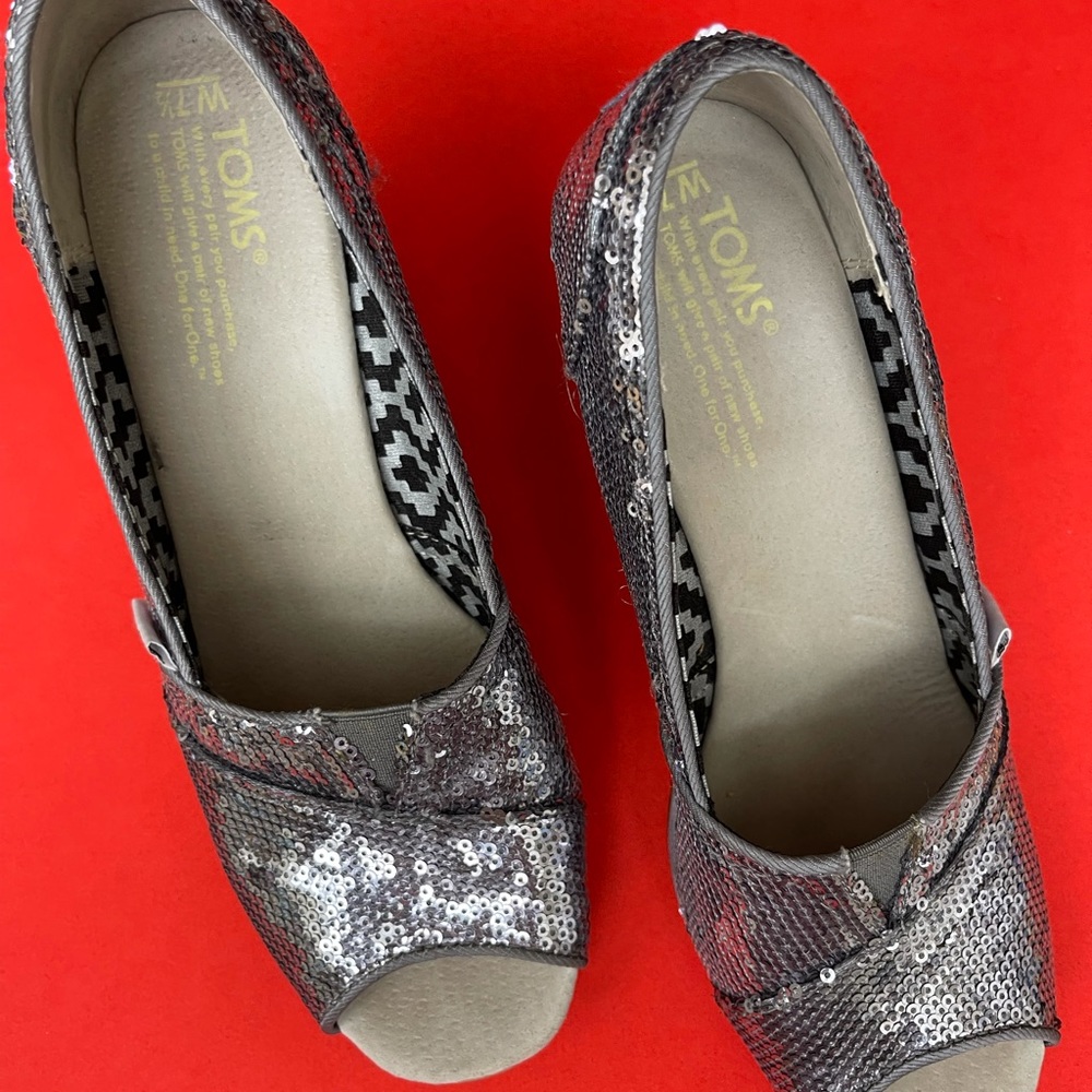 Toms sliver/Gray sequin espadrilles